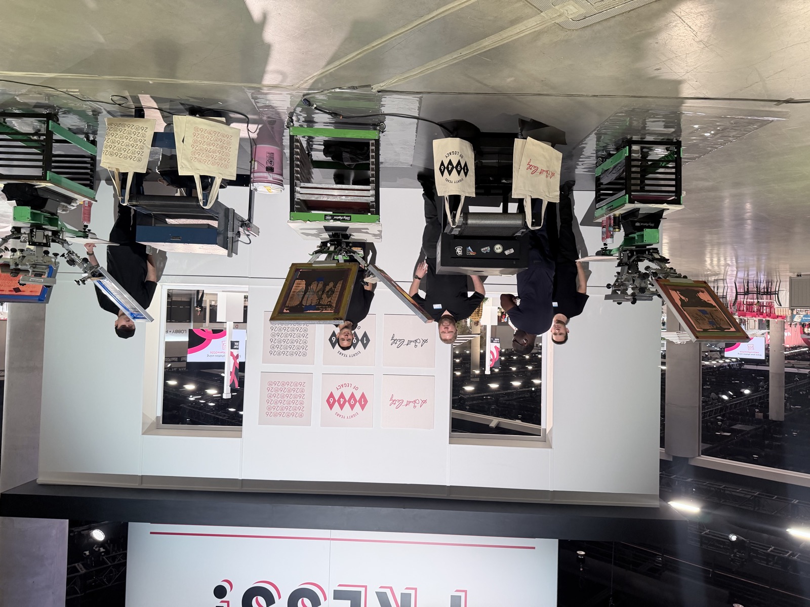 Live production of printed goods at an event station